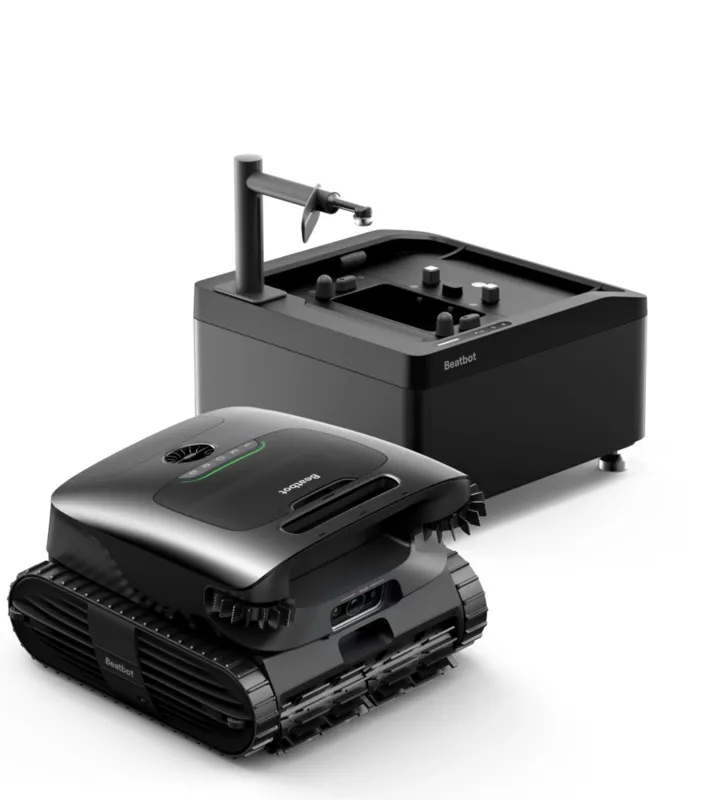 Beatbot AquaSense X autonomous pool robot with AstroRinse self-cleaning docking station